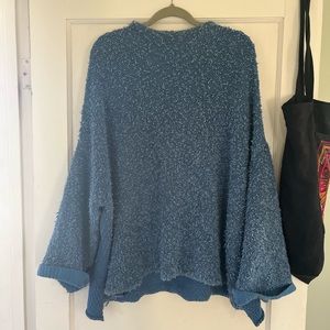 Blue teddy bear free people sweater